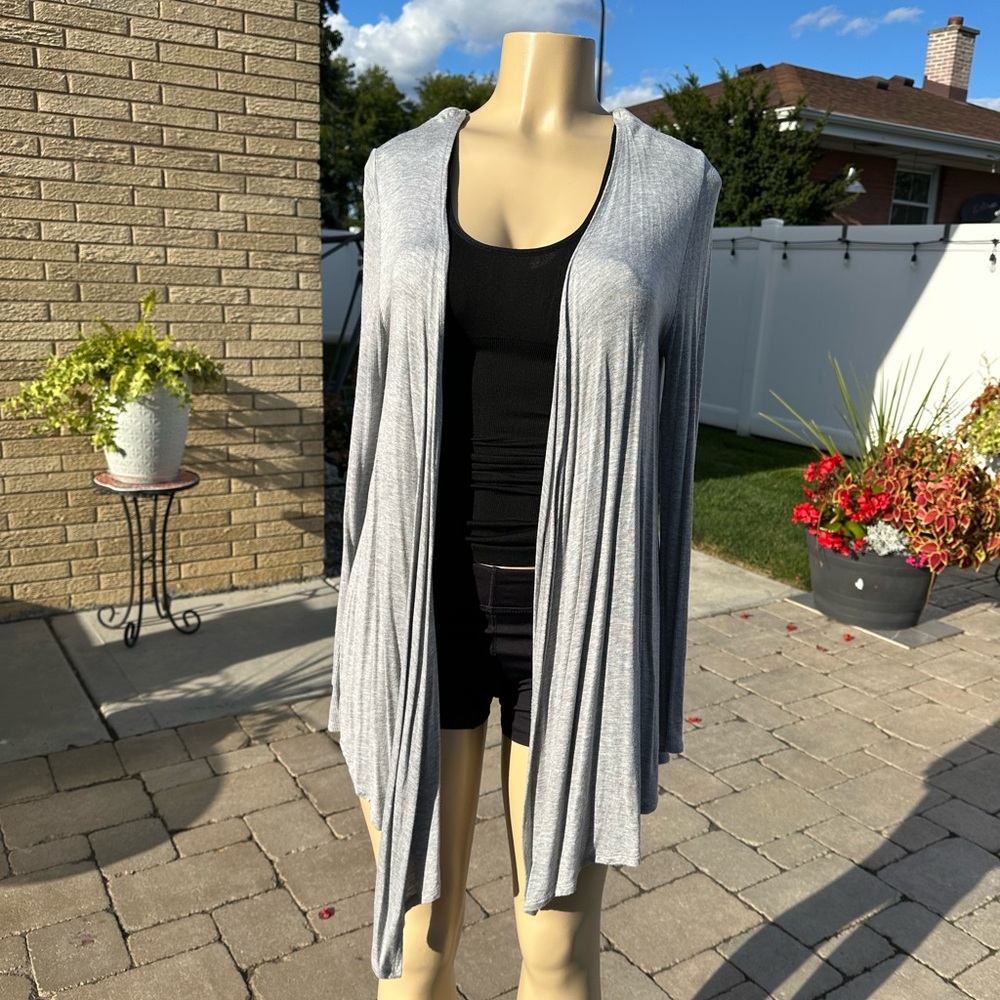 For Cynthia Women's Gray Open Front Cardigan size M